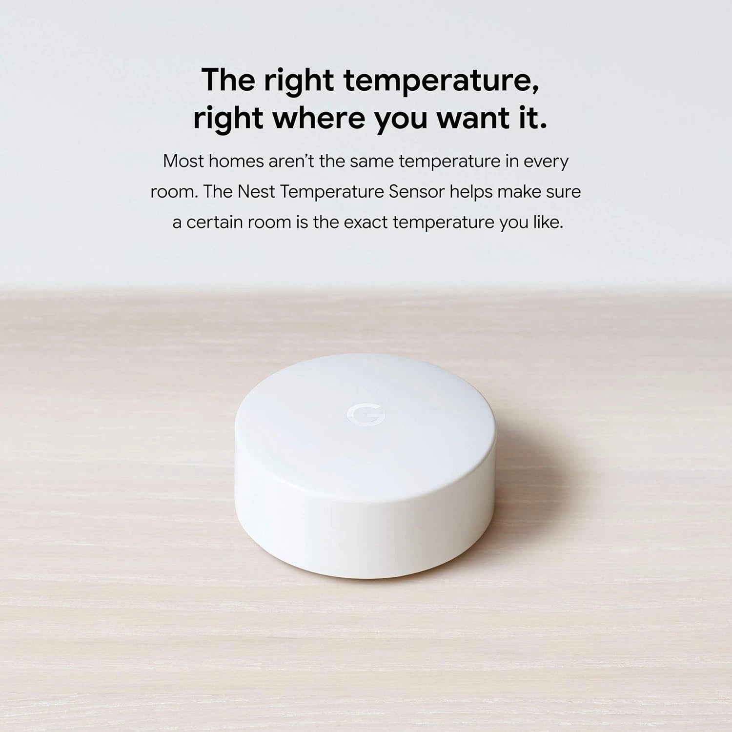 Google Nest Smart Home Wi-Fi Temperature Sensor T5000SF (Battery Powered), White