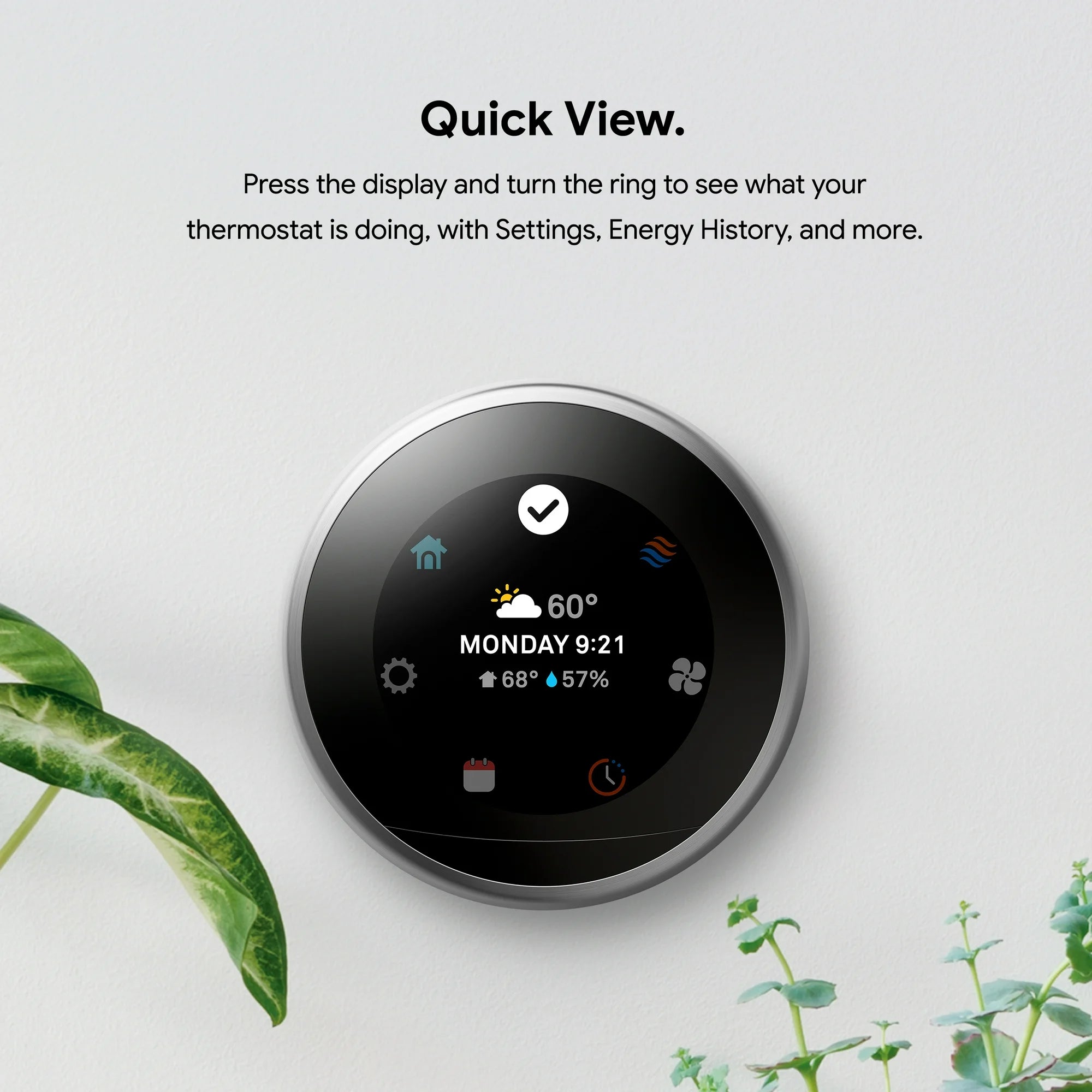 Google Nest 3rd Generation Learning Smart Thermostat - Stainless Steel