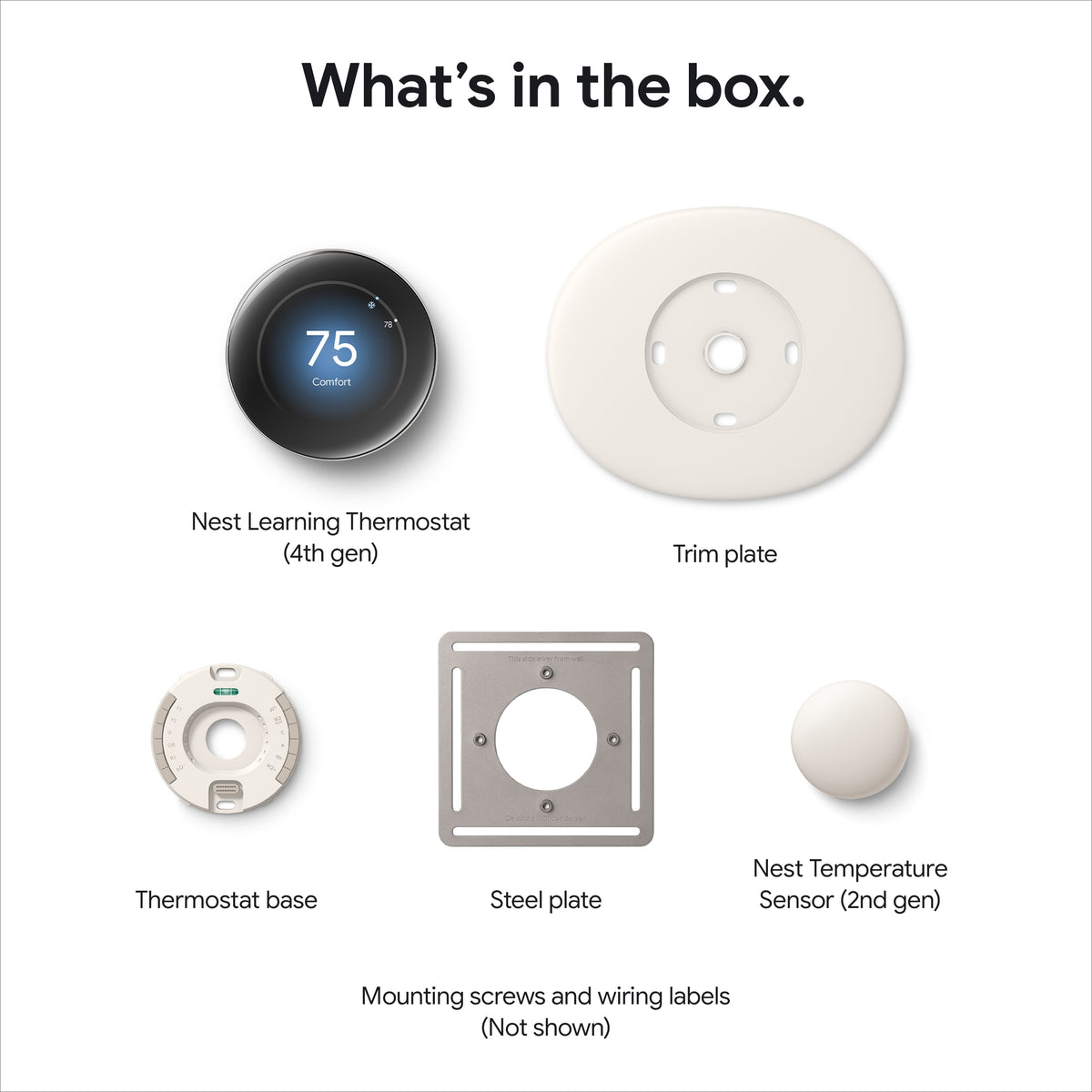 Google Nest 4th Generation Learning Smart Thermostat with Temperature Sensor - Polished Silver