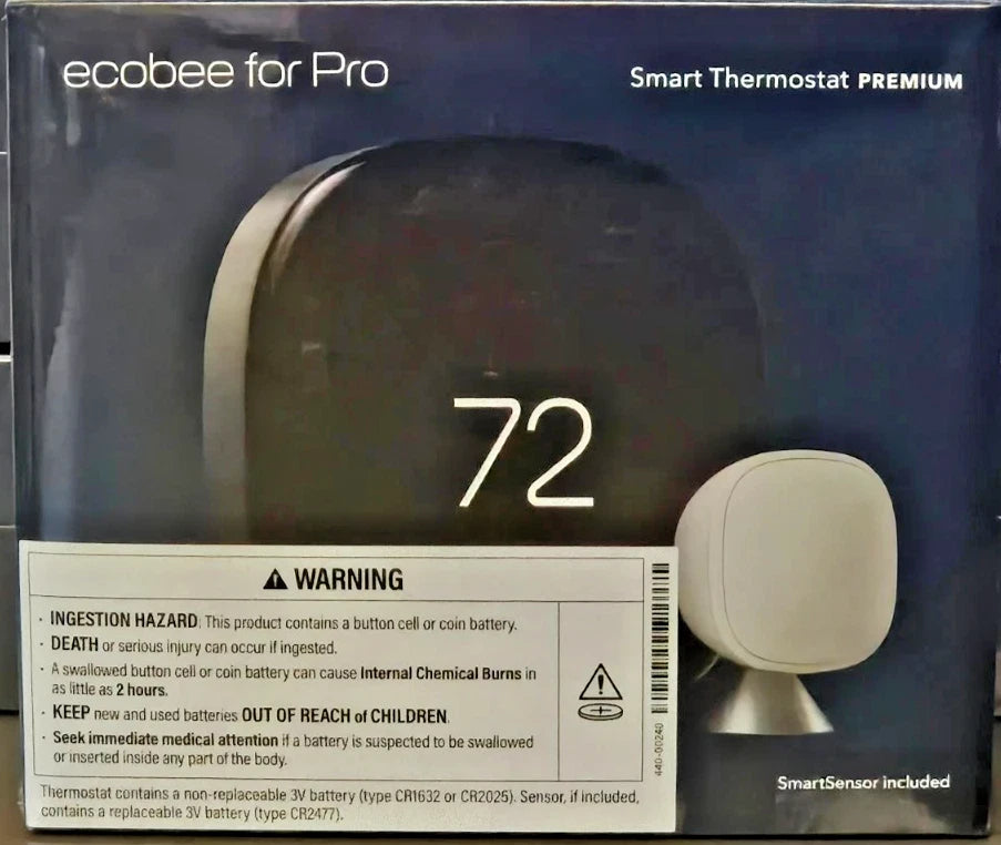 Ecobee (PRO) Premium Smart Programmable Touch-Screen Thermostat with Sensor - Black