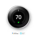 Google Nest 3rd Generation Learning Smart Thermostat - Polished Steel